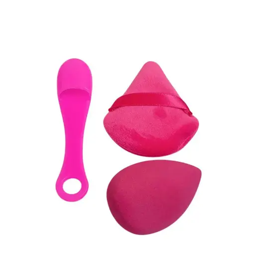 [MUP2-38] Kit 2 Éponges de Maquillage + 1 Brosse en Silicone 