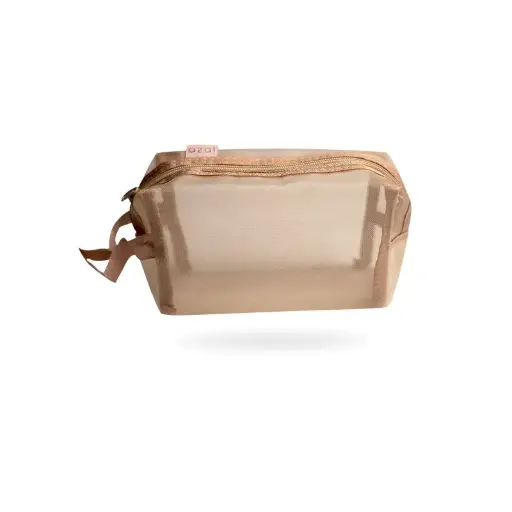 Trousse de maquillage en tissu filet 